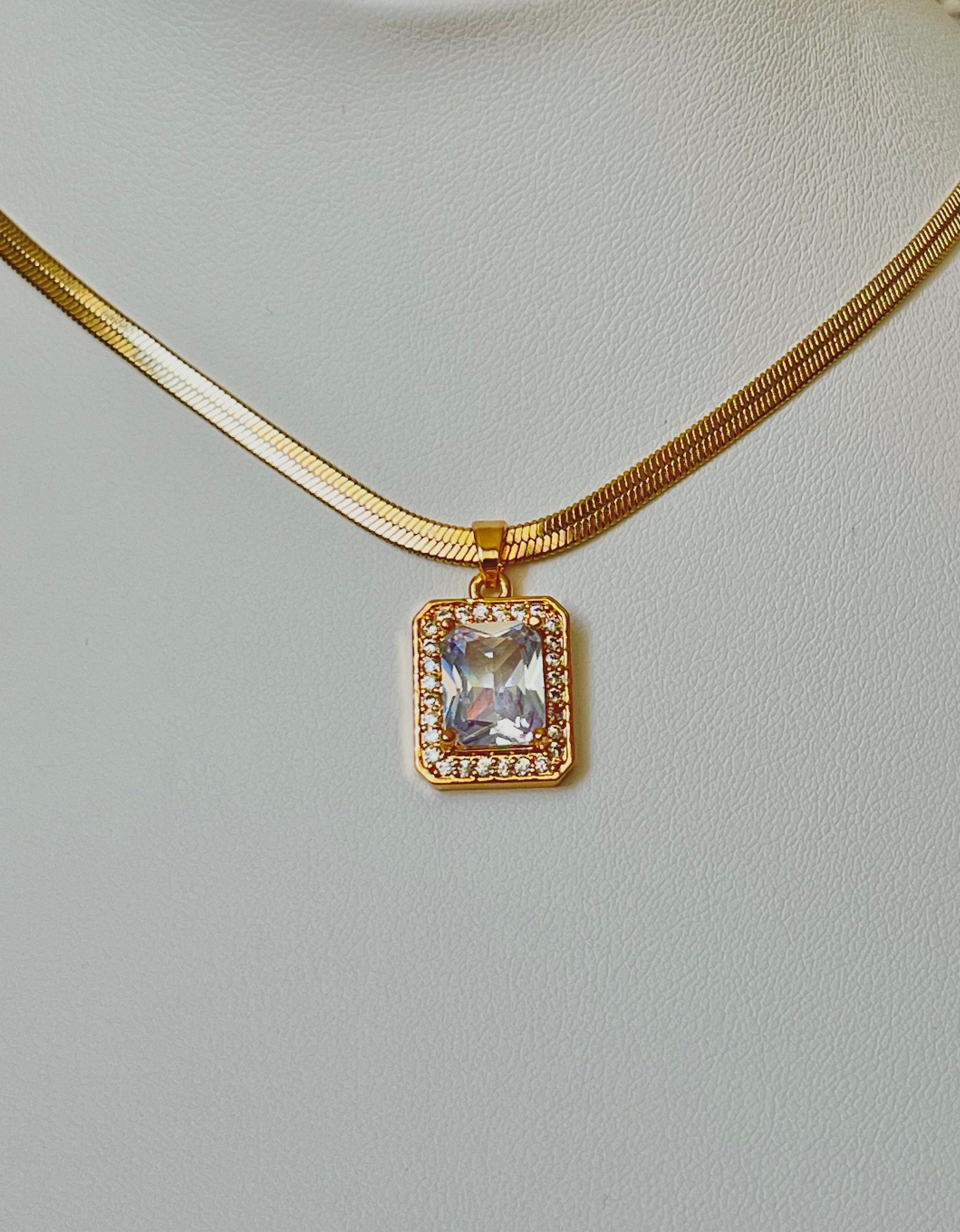 Italian Baguette Pendant Halskette