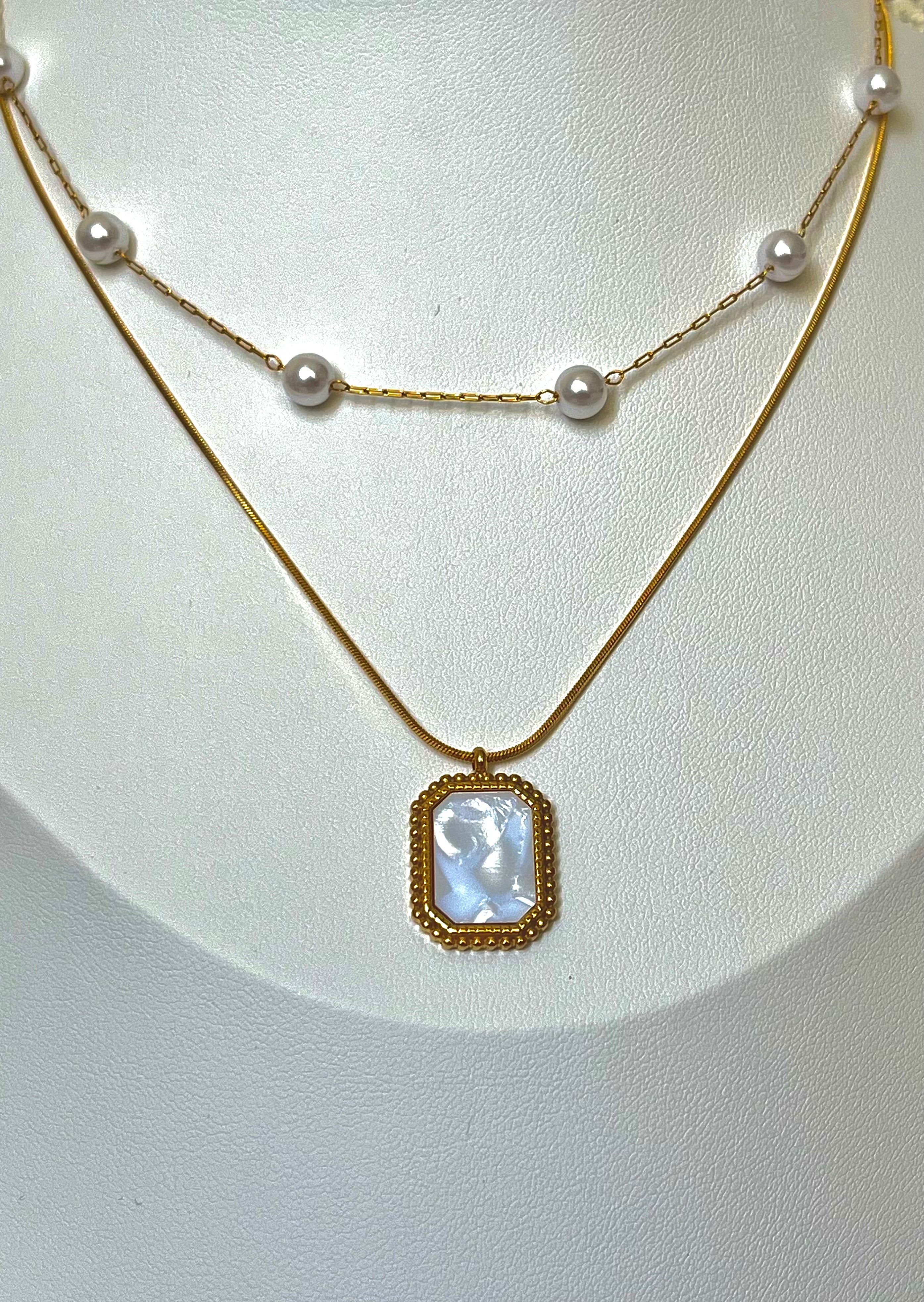 Duo Chain Pearl Halskette