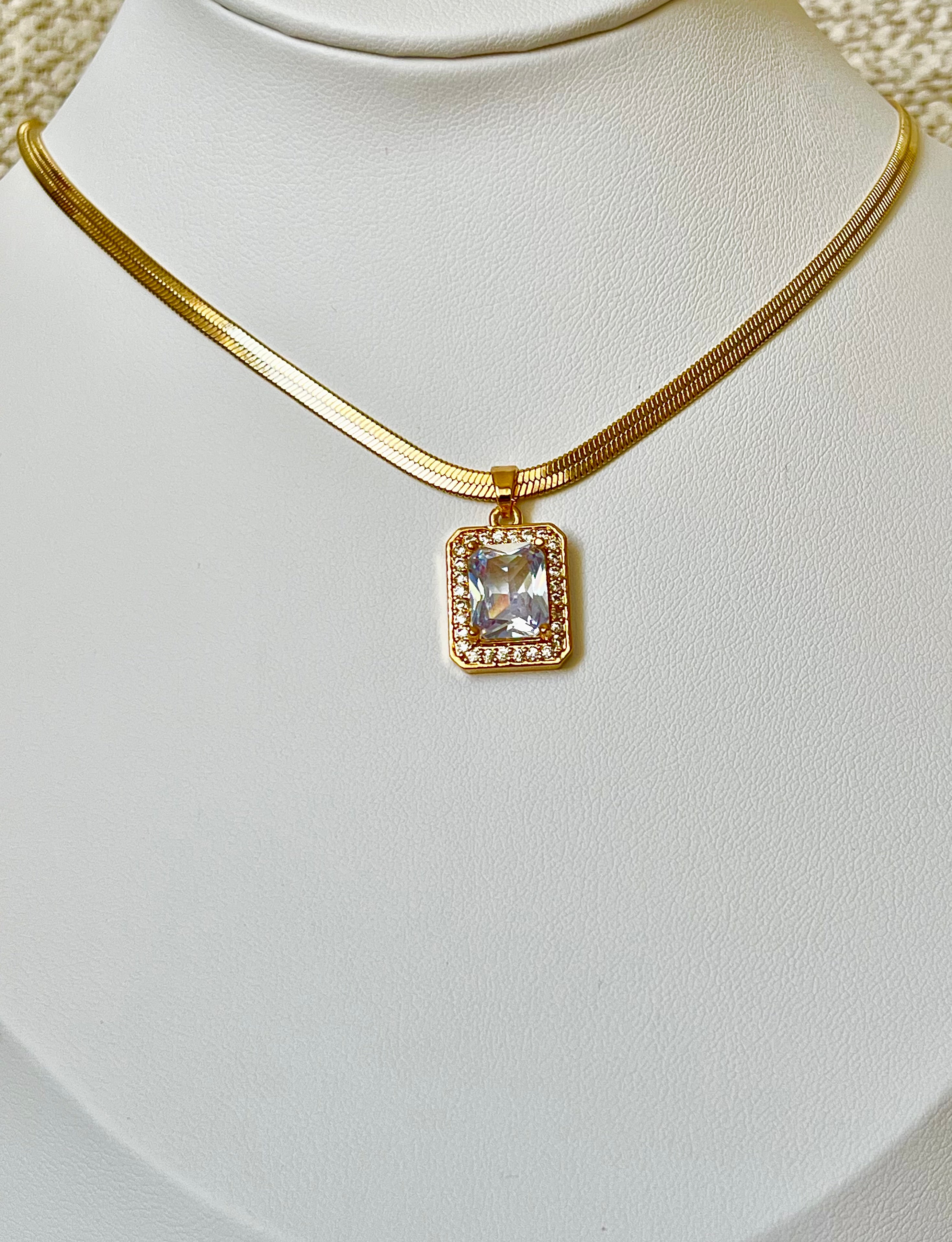 Italian Baguette Pendant Halskette